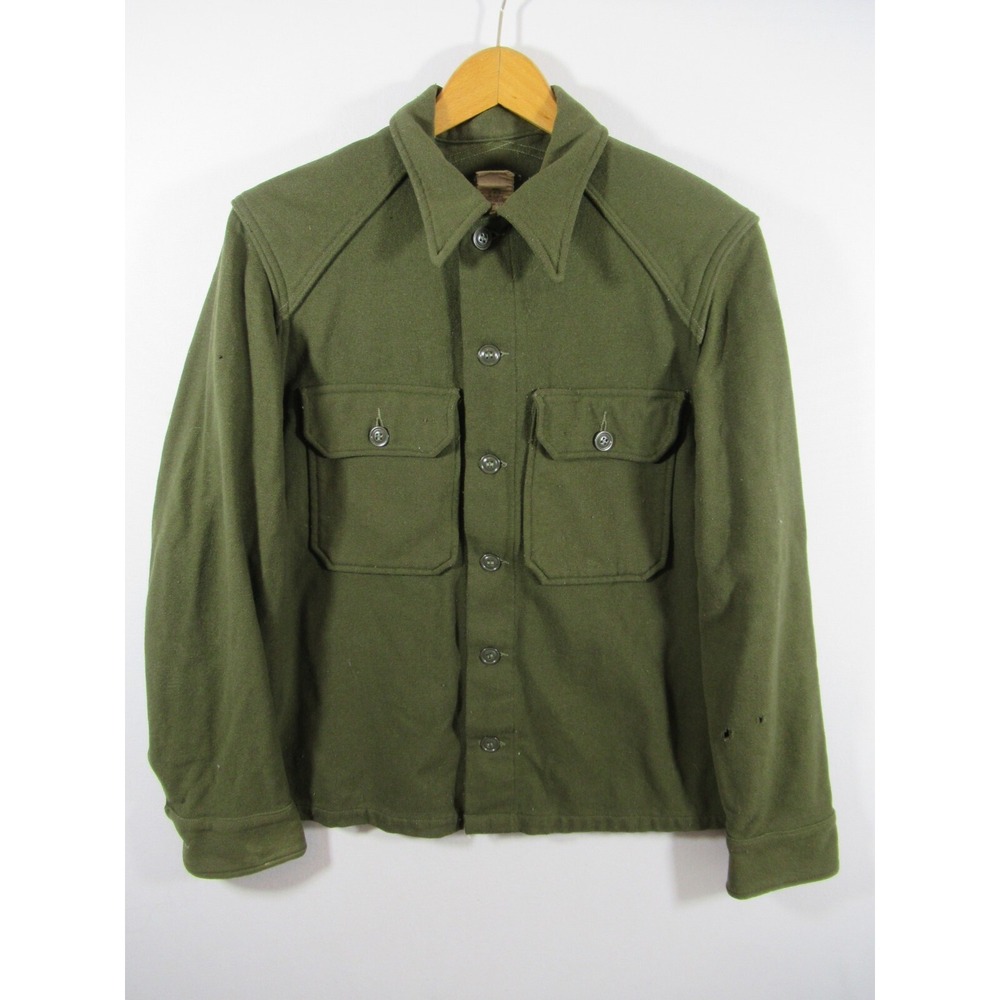 Vtg Korean/Vietnam Era US Army Cold Weather Field Shirt Wool Men Small Military